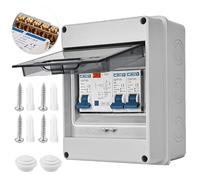 SPORWAY 2 Way Consumer Unit Circuit Breaker: Garage Consumer Unit Circuit Breaker Panel, IP65 Consumer Unit Anti-Leakage Fuse Box for Garages Caravans Workshops 40A 30mA RCD 6A+16A (2 WAY)