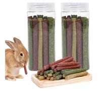 SPORWAY 50Pcs Timothy Hay Sticks: Timothy Hay Teeth Grinding Chews, Mixed Flavor Natural Chew Sticks for Rabbits, Dental Care Small Animal Molar Chew Toys, for Rodents and Rabbits