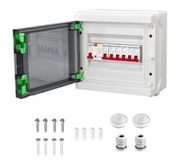 SPORWAY 6-Way Garage Consumer Unit: Consumer Unit Circuit Breaker IP65, Waterproof Consumer Fuse Box Circuit Breaker Panel for Garage, for Workshops Caravans, 63A 30mA RCD and 6 MCB (6A + 16A + 32A)
