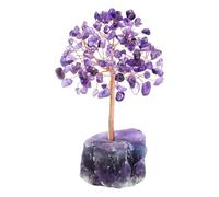 SPORWAY Amethyst Crystal Tree: Natural Crystal Amethyst Feng Shui Healing Reiki Purple Ornaments, Fluorite-Base Reiki Purple Money Home Decor, for Wealth Attraction (12cm)