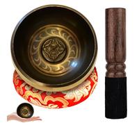 SPORWAY Chakra Healing Tibetan Singing Bowl: 4 Pcs Solid Brass Essentials Tibetan Singing Bowls Meditation Set, Handcrafted Tibetan Yoga Singing Bowl Set, for Meditation Therapy (8cm)