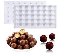 SPORWAY Silicone Spherical Chocolate Mould, 2-Piece Set, 35 Holes, Diameter 2 cm, Food-Safe, BPA-Free, Dishwasher Safe, for DIY Pastries, Ice Cubes, Sweets, Truffles