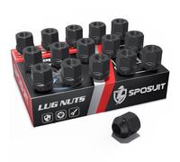 Sposuit M10x1.25 ATV Lug Nuts - Replacement for Polaris Sportsman Can-Am Commander Maverick Outlander Renegade Honda TRX Kawasaki ATVs Wheel - Open End Black Lug Nut(16 Pcs)