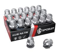 Sposuit M14x1.5 Lug Nuts - Replacement for 2021-2024 Ford Maverick, 2020-2024 Explorer, 2015-2024 Edge, 2015-2024 Mustang - OEM Factory Style Closed End Chrome Lug Nut(20 Pcs)