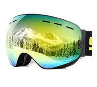 SPOSUNE Ski Goggles Over Glasses with Anti-Fog Spherical Dual Lens,100% UV400 Protection Skiing Snow Snowboard Goggles for Men Women Youth,Helmet Compatible Anti Glare Impact Resistant Windproof
