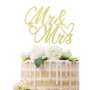 Spot 1 Pack Mr & Mrs Cake Topper, Gold Glitter Love Cake Pick Wedding Party Decorations Bridal Shower Wedding Cupcake Decoration Party Supplies