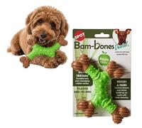 SPOT Bam-Bones Dental X-Bone - Made with Bamboo Fiber and a Massaging Rubber Center to Keep Teeth Clean, Durable Oral Care Dog Chew for Light Chewers & Teething Puppies Under 25lbs, 6in, Apple Flavor