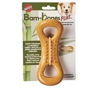 SPOT Bam-bones PLUS Figure 8 - Bamboo Fiber & Nylon, Durable Long Lasting Dog Chew for Aggressive Chewers - Toy for Dogs & Puppies under 60lbs, Non-Splintering, 6in, Allergen Free Peanut Butter Flavor