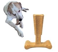 SPOT Bam-Bones Plus T Bone - Bamboo Fiber & Nylon, Durable Long Lasting Dog Chew for Aggressive Chewers - Great Toy for Adult Dogs & Teething Puppies Under 90lbs, Non-Splintering, 7in Chicken Flavor