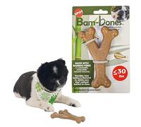 SPOT Bam-Bones Wishbone - Made with Strong Bamboo Fiber, Durable Long Lasting Dog Chew for Light to Moderate Chewers, Great Toy for Adult Dogs & Teething Puppies Under 30lbs, 5.25in, Chicken Flavor