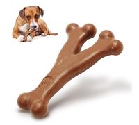 SPOT Bam-Bones Wishbone - Made with Strong Bamboo Fiber, Durable Long Lasting Dog Chew for Light to Moderate Chewers, Great Toy for Adult Dogs & Teething Puppies Under 50lbs, 7in, Bacon Flavor