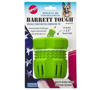 SPOT Barrett Tough Tennis Jumble Dog Toy for Large Dogs - Durable Rubber Barrel & Ball Combo, Virtually Indestructible Puzzle Toy with Textured Surface for Dental Health, 4 in Barrel & 2.5 in Ball