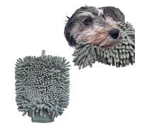 SPOT Clean Paws Chenille Microfiber Dog Towel Mitt - Super Absorbent, Quick-Drying, Washable, Double-Sided Glove for Wet Paws & Body, Durable, Odor-Free, Gently Massages & Dries, 9.5in x 7in