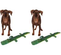 SPOT Ethical Pets Skinneeez Extreme 3 Squeaker Crocodile Stuffing Free Dog Toy, 25-Inch (Pack of 2)