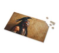 Spot It Game For Kids A Native American Warrior With A Raven On His Shoulder. Picture Puzzle 3 Year Old Girl Gifts Puzzle Board(500PCS)