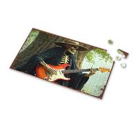 Spot It Game For Kids Skeleton Guitarist In Hat Playing Electric Guitar Under Tree Picture Puzzle 500 Piece Puzzles Easter Toys For Kids Ages 4-8(1000PCS)