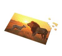 Spot It Game For Kids Sunset Encounter: Lion And Lamb In Harmony Picture Puzzle 100 Piece Puzzles For Kids Toys For Boys 4-6(500PCS)