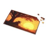 Spot It Game For Kids Sunset Serenity: A Cow Under The Tree Picture Puzzle 500 Piece Puzzles Easter Toys For Kids Ages 4-8(300PCS)