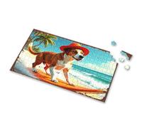 Spot It Game For Kids Surfing Dog On Tropical Beach With Palm Trees Picture Puzzle 500 Piece Puzzles Easter Toys For Kids Ages 4-8(500PCS)