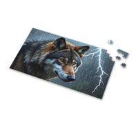 Spot It Game For Kids Thundering Storms: The Majestic Wolf'S Gaze Picture Puzzle Puzzle Puzzle 500 Pieces(300PCS)