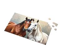 Spot It Game For Kids Two Majestic Horses: A Beautiful Pair Picture Puzzle 100 Piece Puzzles For Kids Toys For Boys 4-6(500PCS)