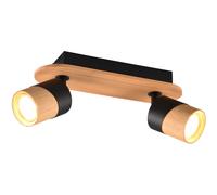 Trio Lighting Aruni downlight made of wood, 2-bulb black