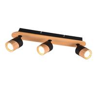 Spot Light Black Arruni 3 Bar Natural Wood & Matt Trio 801100332