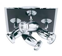 4 Light Square Black And Chrome Finish