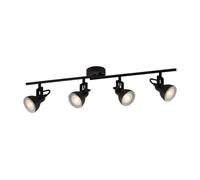 Spot Light Black Focus 4 Industrial Ceiling Bar Matt Spotlight Searchlight