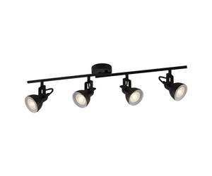 Spot Light Black Focus 4 Industrial Ceiling Bar Matt Spotlight Searchlight