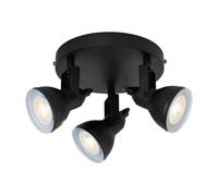 Spot Light Black Focus Industrial Style 3 Plate Matt White Inner Searchlight