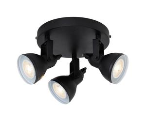 Spot Light Black Focus Industrial Style 3 Plate Matt White Inner Searchlight