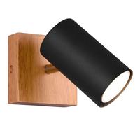 Spot Light Black Marley Matt & Natural Wood Trio 812400132