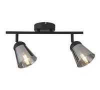 Spot Light Black Mega 2 Bar Smoked Glass Searchlight 61170-2SM