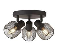 Searchlight Lighting Meshy Cage 3 Light Spotlight Plate In Black Finish