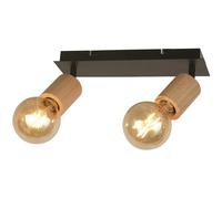Spot Light Black Spinny Bar Matt & Natural Searchlight 50211-2NA