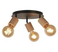 Searchlight Spinny 3 Light Spotlight Plate - Matt Black & Wood
