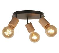Spot Light Black Spinny Plate Matt & Natural Searchlight 50211-3NA