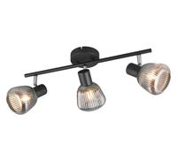 Spot Light Black Tarifa 3 Bar Matt & Chrome Plated Ribbed Glass Trio 862800332