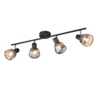 Spot Light Black Tarifa 4 Bar Matt & Chrome Plated Ribbed Glass Trio 862800432