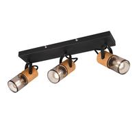 Spot Light Black Tosh 3 Bar Matt & Natural Wood Trio 804300332