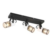 Spot Light Black Tosh 3 Bar Matt & White Wood Trio 804300334