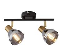 Spot Light Black Westminster 2 Bar & Satin Brass Searchlight 23801-2SM