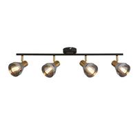 Spot Light Black Westminster 4 Bar & Satin Brass Searchlight 23801-4SM