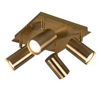 Trio Lighting Marley ceiling spotlight, antique brass, 4-bulb