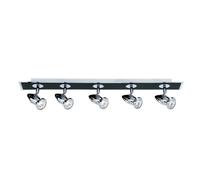 Spot Light Silver Comet Black And Chrome Bar 5 X 50w Max GU10 Bulbs Lamps