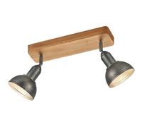 Spot Light Silver Delhi 2 Bar Antique Nickel And Natural Wood Trio 803400267