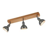 Spot Light Silver Delhi 3 Bar Antique Nickel And Natural Wood Trio 803400367