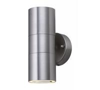 Searchlight 5008-2-LED 2 Light Outdoor Tube Wall Light with Clear Glass in Stainless Steel