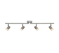 Saxby G5503177 Palermo 4lt bar spotlight 50W Brushed chrome effect & chrome effect plate 4 x 50W GU10 reflector (Required)
